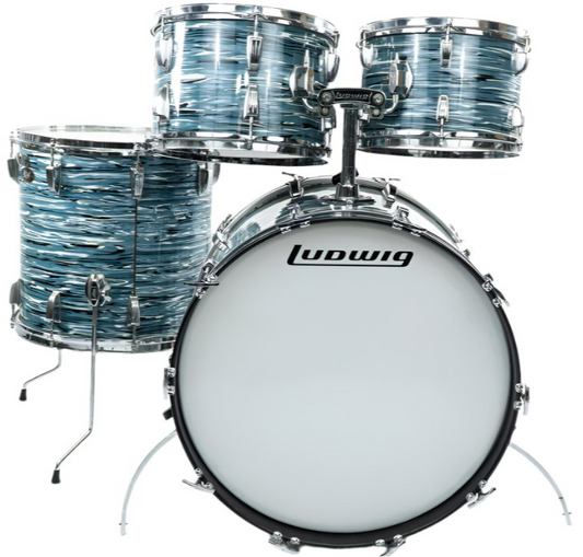 Ludwig 1976 „Big Beat / Hollywood“ 4-teiliges Set in „Bowling Ball“ Blue Oyster