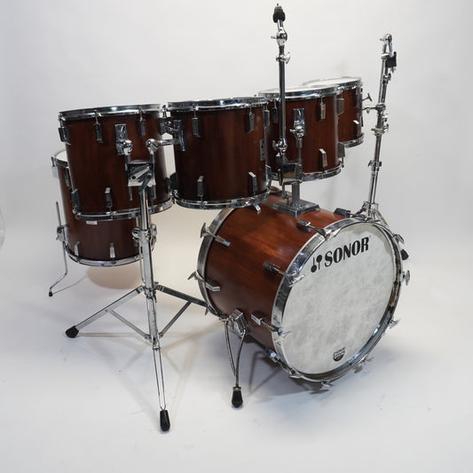 SONOR PHONIC PLUS 6-PIECE DRUM KIT IN SATIN MAHOGANY STAIN