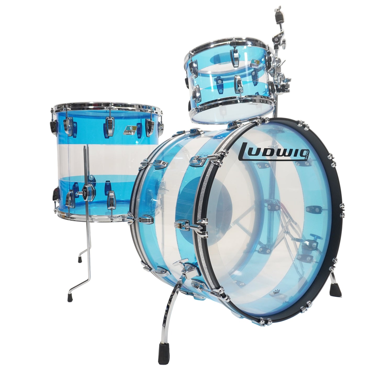 Ludwig Vistalite Fab 50th Anniversary Shell Drumkit - Blue Clear Blue
