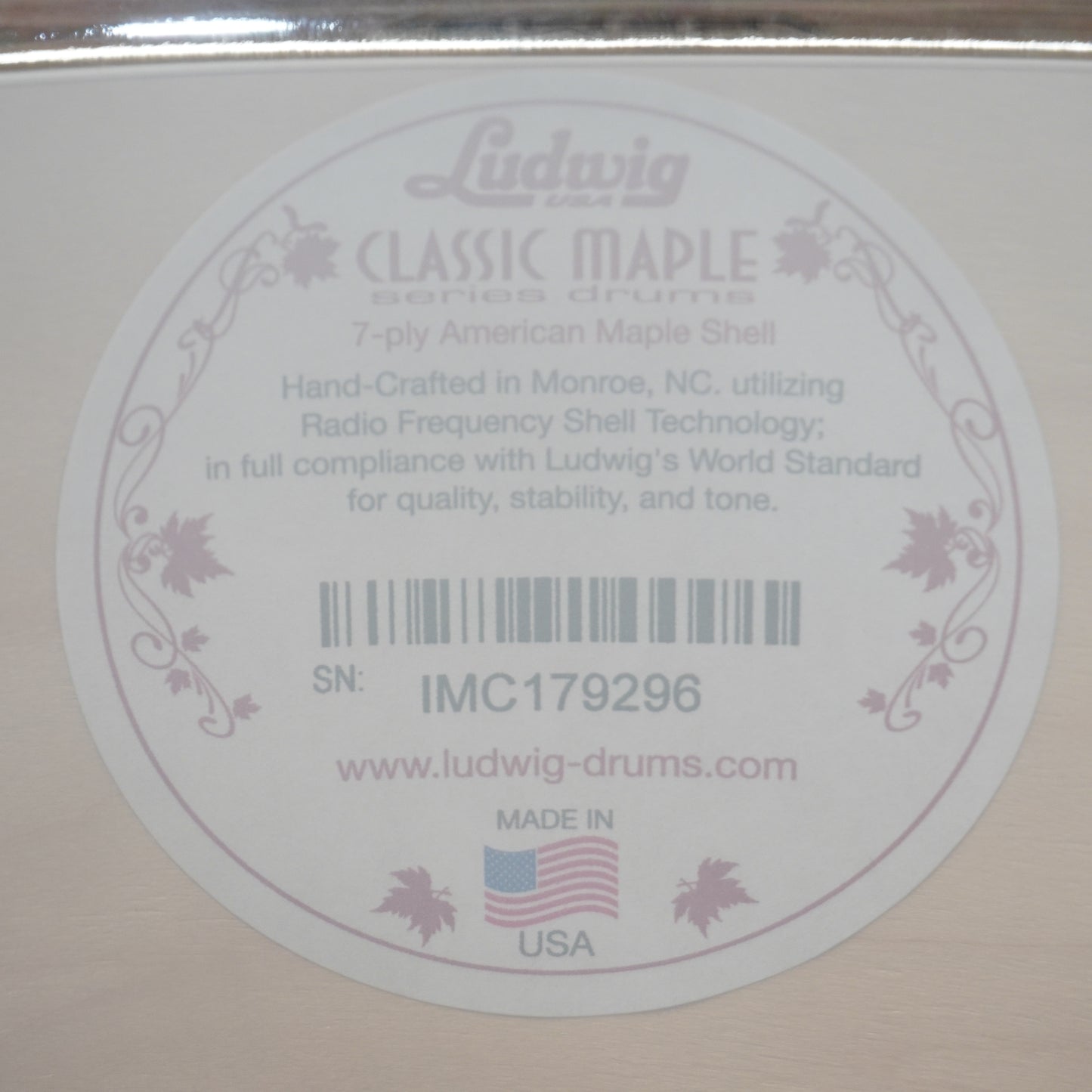 Ludwig Classic Maple "Downbeat" Drum Kit Shell Pack 20/12/14 In Lemon Oyster