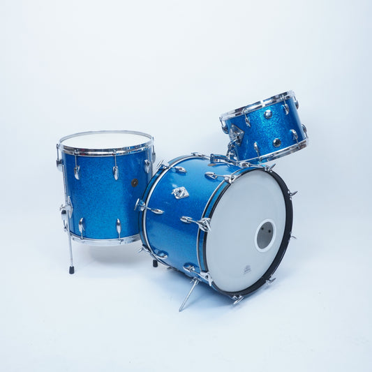 GRETSCH ROUND BADGE 3-PIECE SHELL PACK IN BLUE SPARKLE (HIRE ONLY)