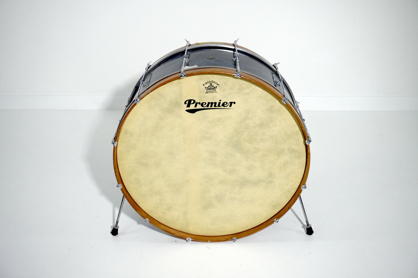 Vintage 1930s Premier 28×12 Marching Bass Drum in Blue Pearl