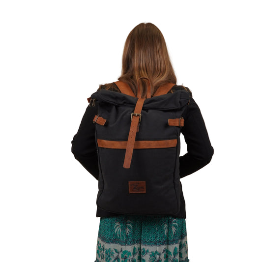 Zyn Cymbals Icon Canvas and Leather Rolltop Backpack