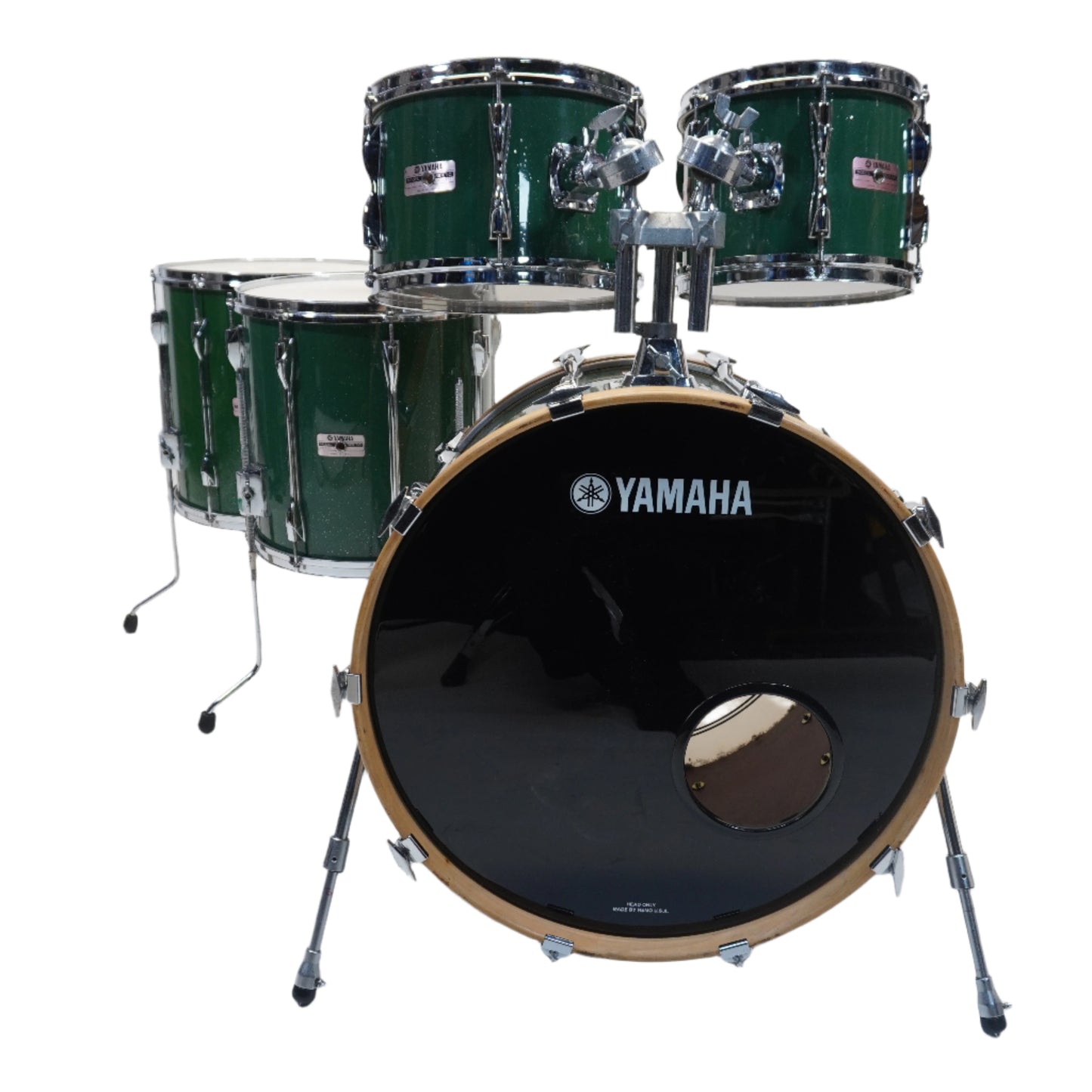 YAMAHA RECORDING CUSTOM Drum Kit - In Green Sparkle (Custom Paintjob) - 22/10/12/14/16