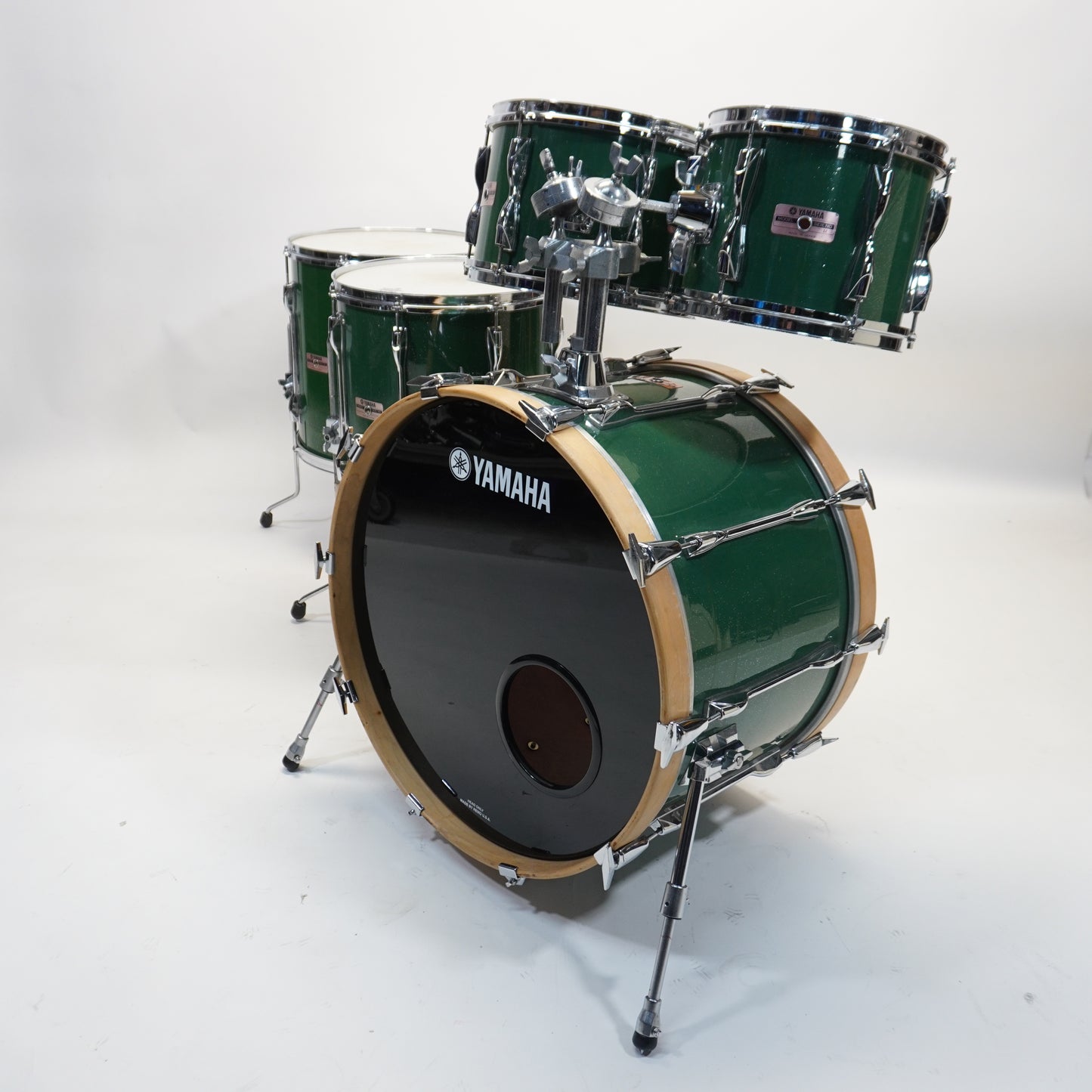 YAMAHA RECORDING CUSTOM Drum Kit - In Green Sparkle (Custom Paintjob) - 22/10/12/14/16