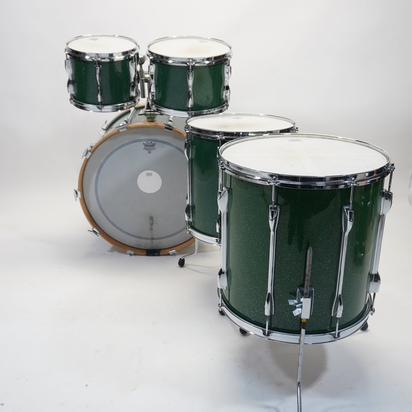 YAMAHA RECORDING CUSTOM Drum Kit - In Green Sparkle (Custom Paintjob) - 22/10/12/14/16