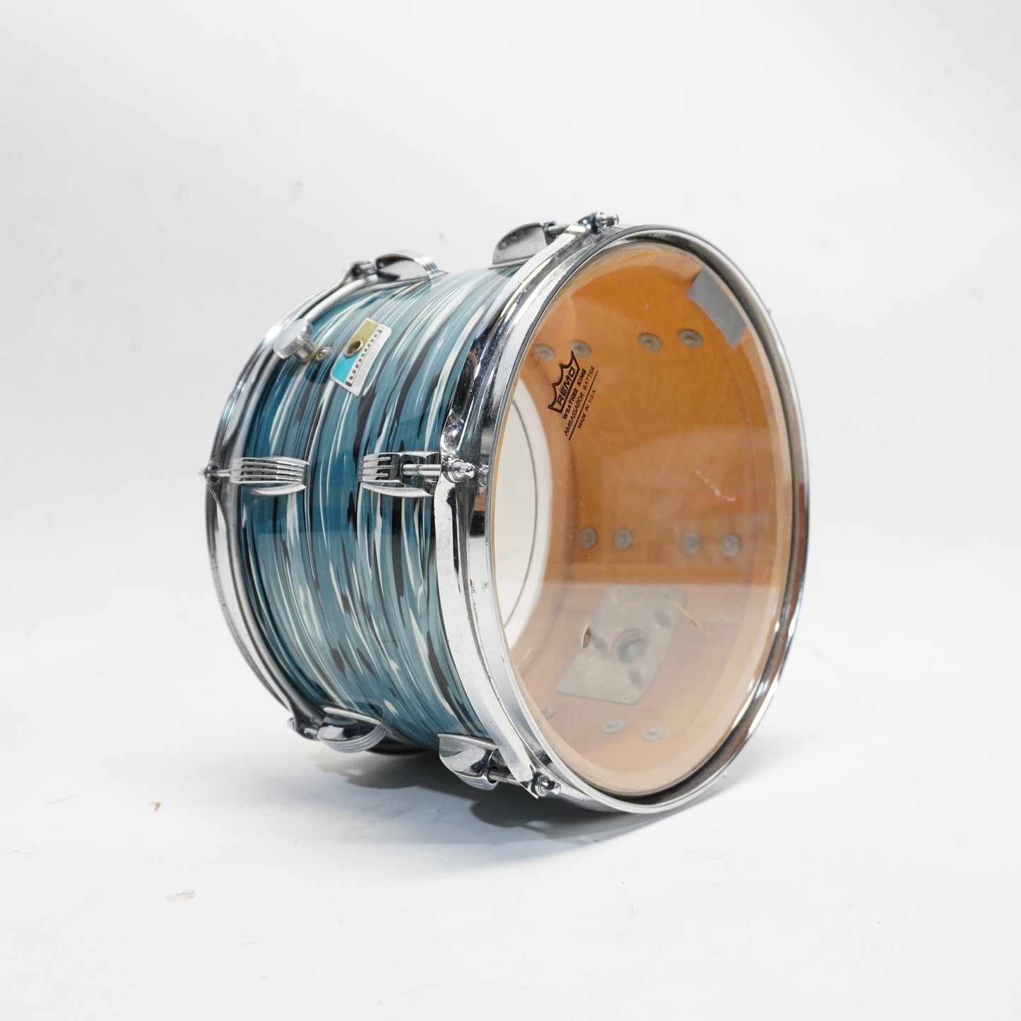 VINTAGE LUDWIG CLASSIC 12X8 TOM IN BLUE OYSTER WRAP
