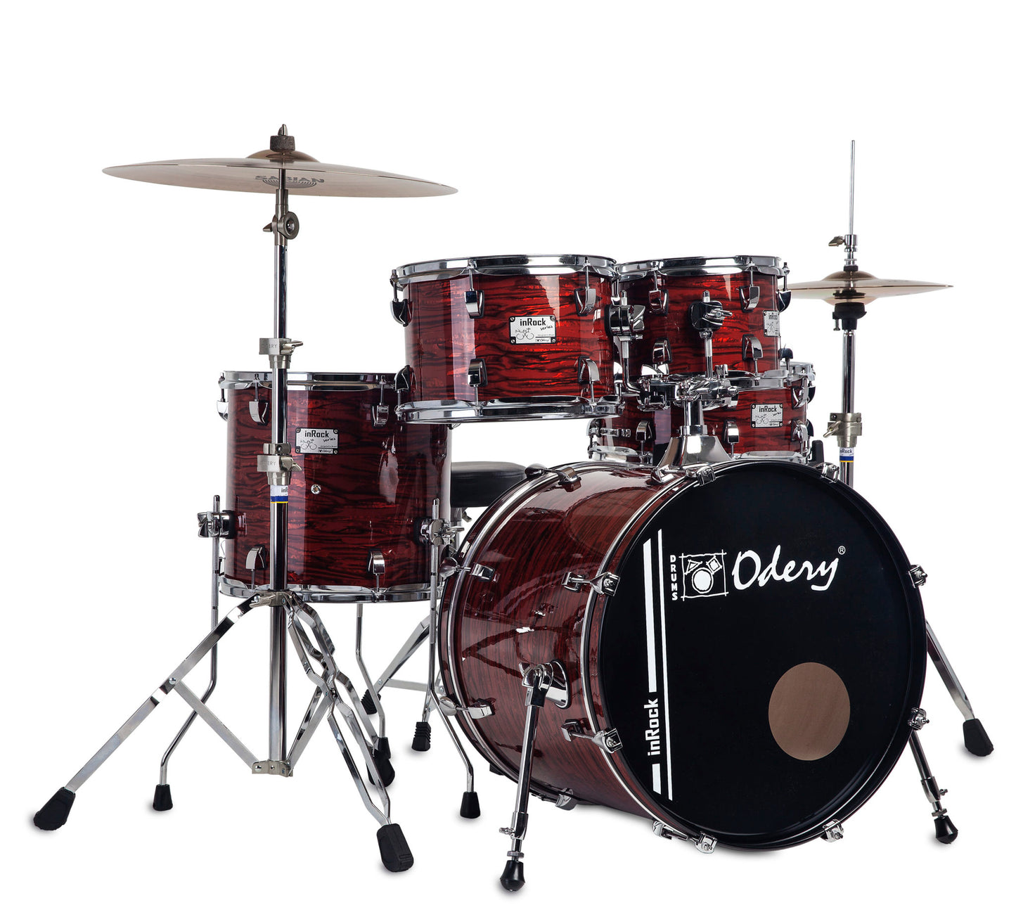 Odery - inRock Drum Kit 22/10/12/14/16 in Bloody Tiger + Hardware
