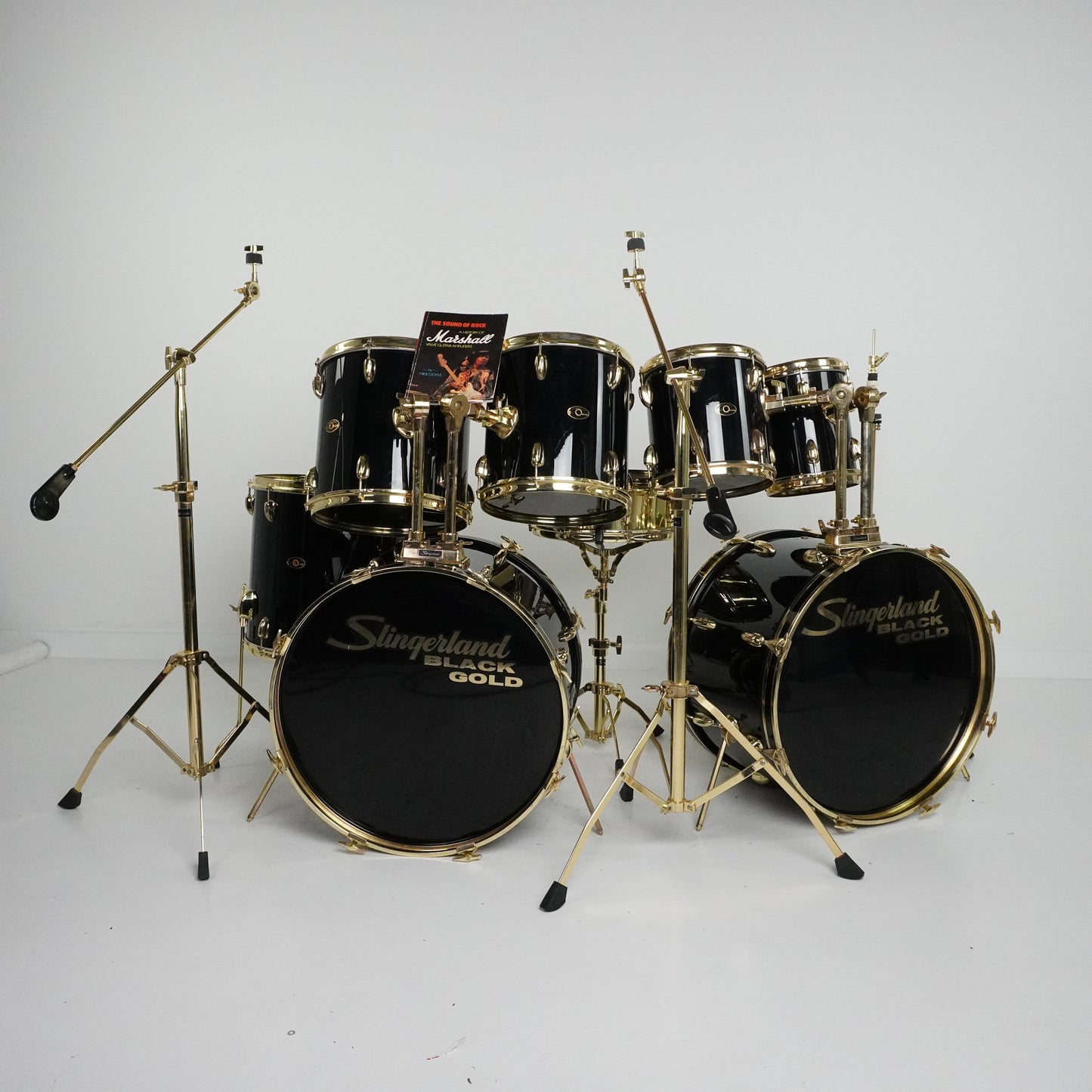 Jim Marshalls 8-teiliges Slingerland-Schlagzeug in Schwarz und Gold