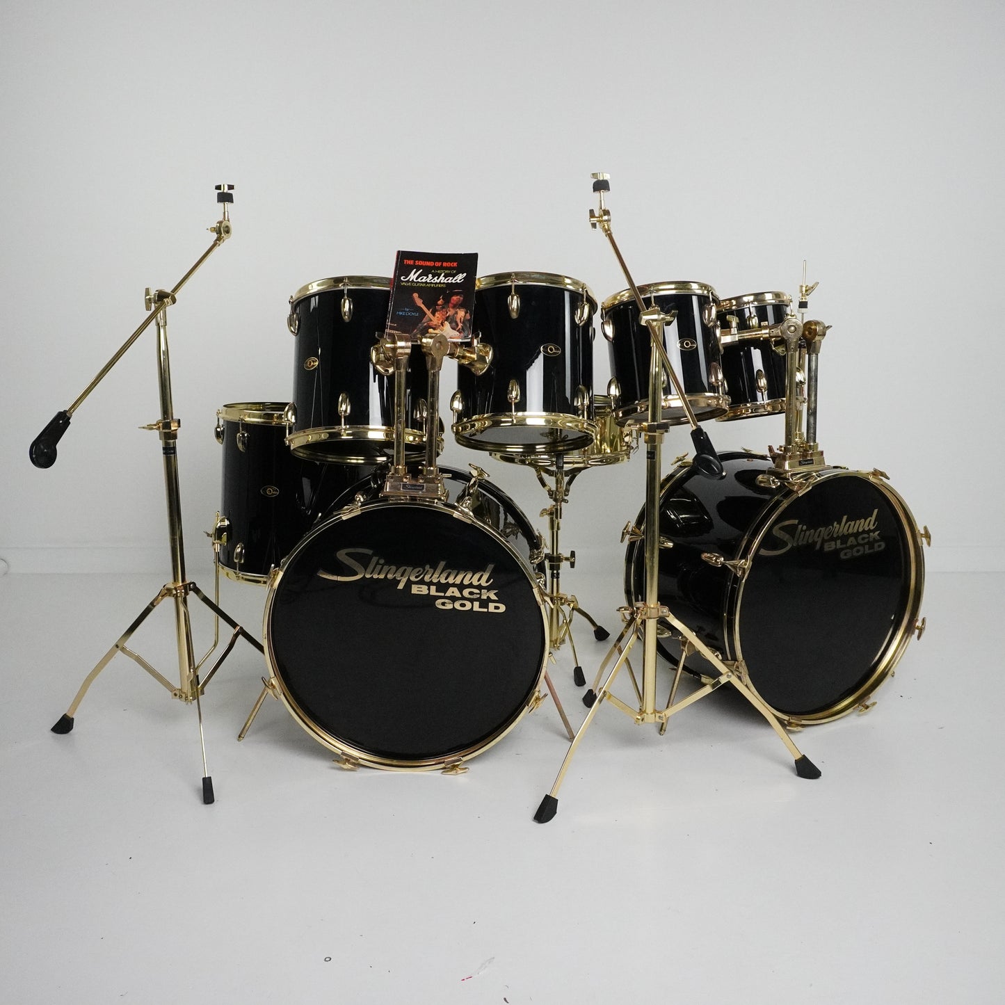 Jim Marshalls 8-teiliges Slingerland-Schlagzeug in Schwarz und Gold
