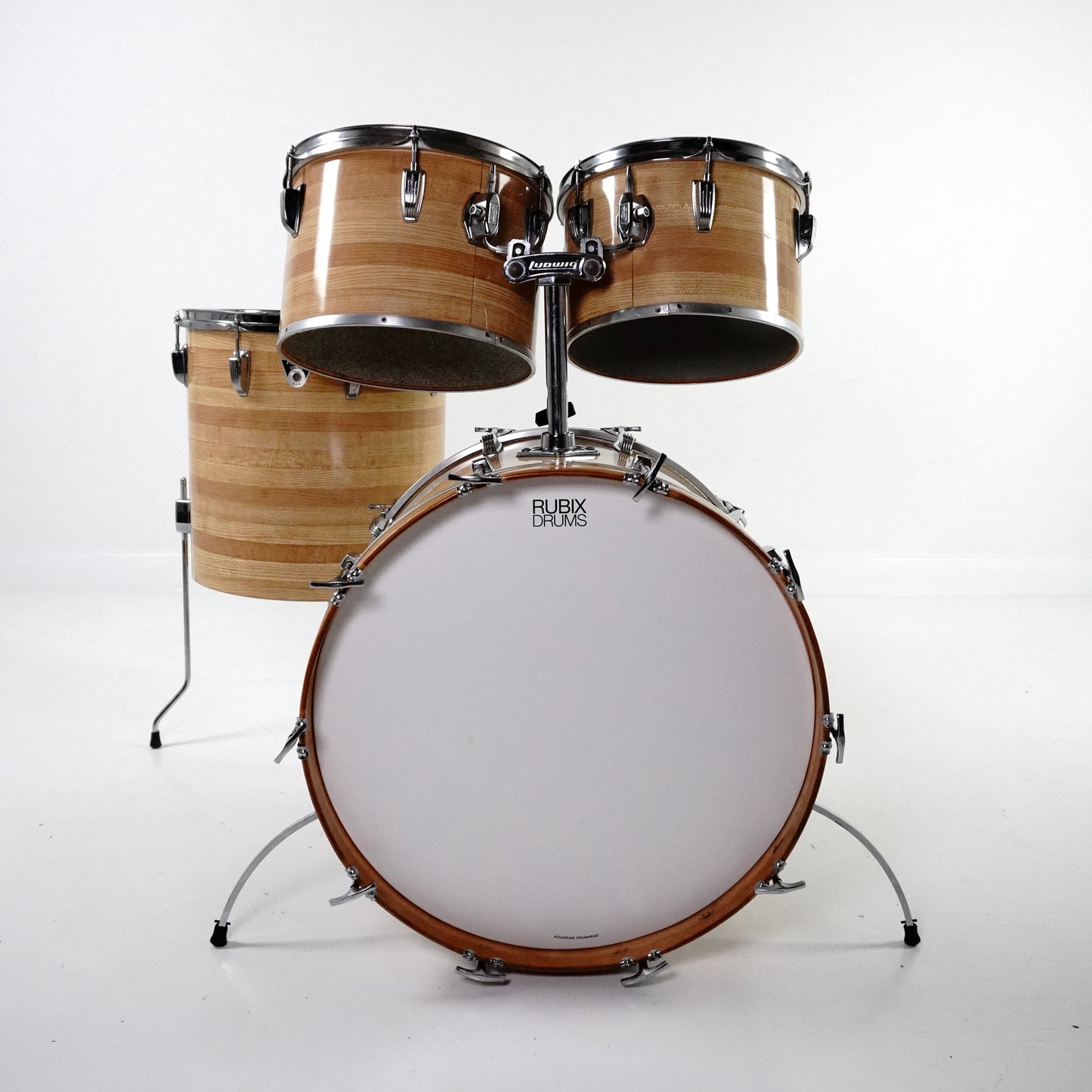 Ludwig 4-Piece Combo in Butcher Block Finish 1980s