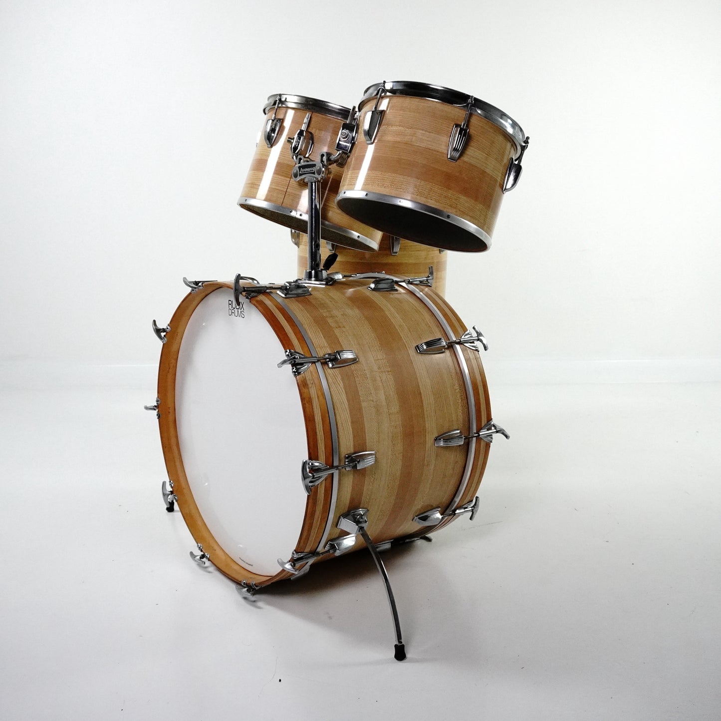 Ludwig 4-Piece Combo in Butcher Block Finish 1980s