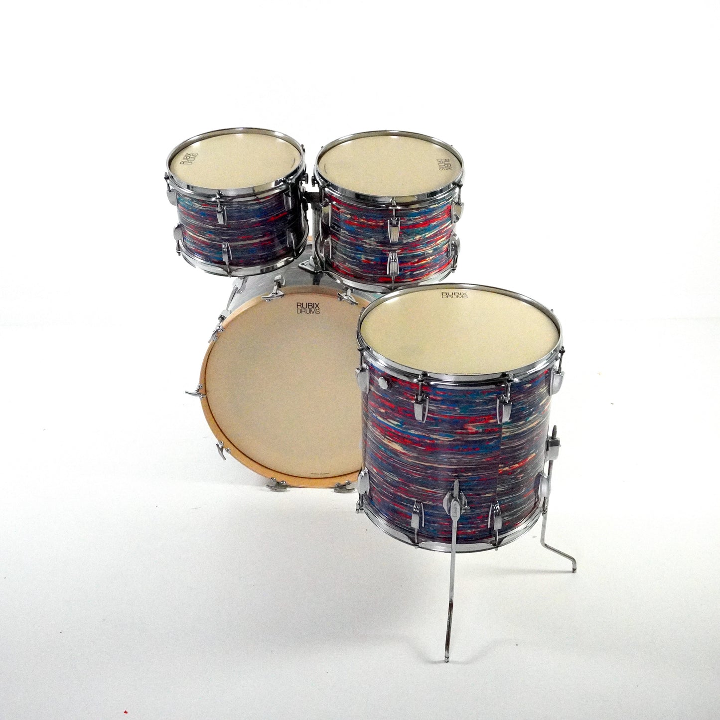 Ludwig 4-teiliges Set in Psychedelic Red 1971-1975 22,12,13,16