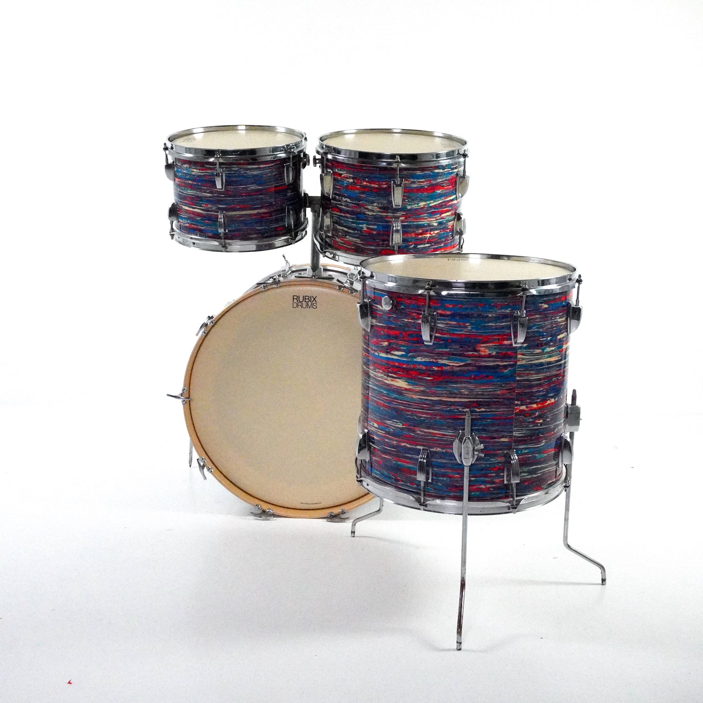 Ludwig 4-teiliges Set in Psychedelic Red 1971-1975 22,12,13,16