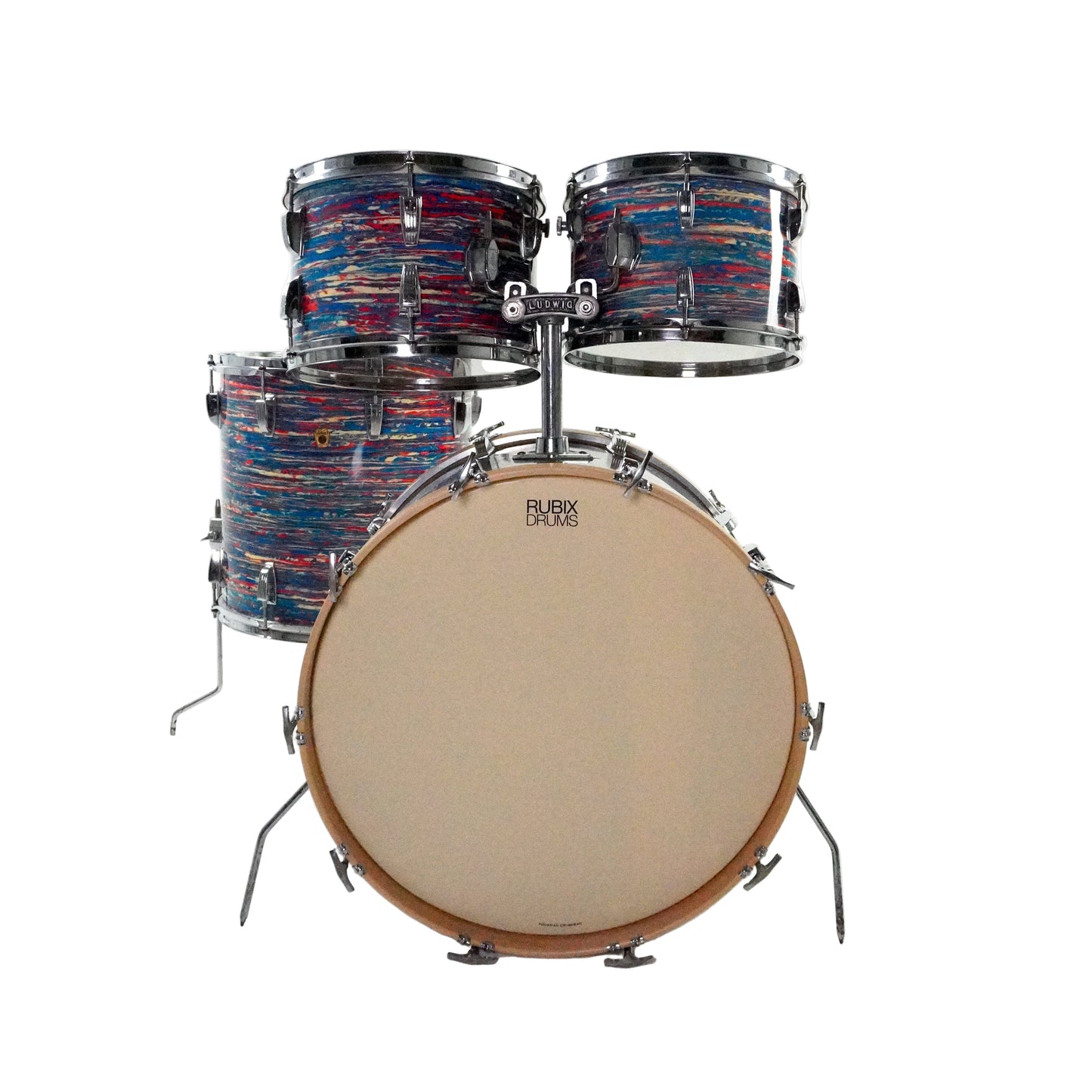 Ludwig 4-teiliges Set in Psychedelic Red 1971-1975 22,12,13,16