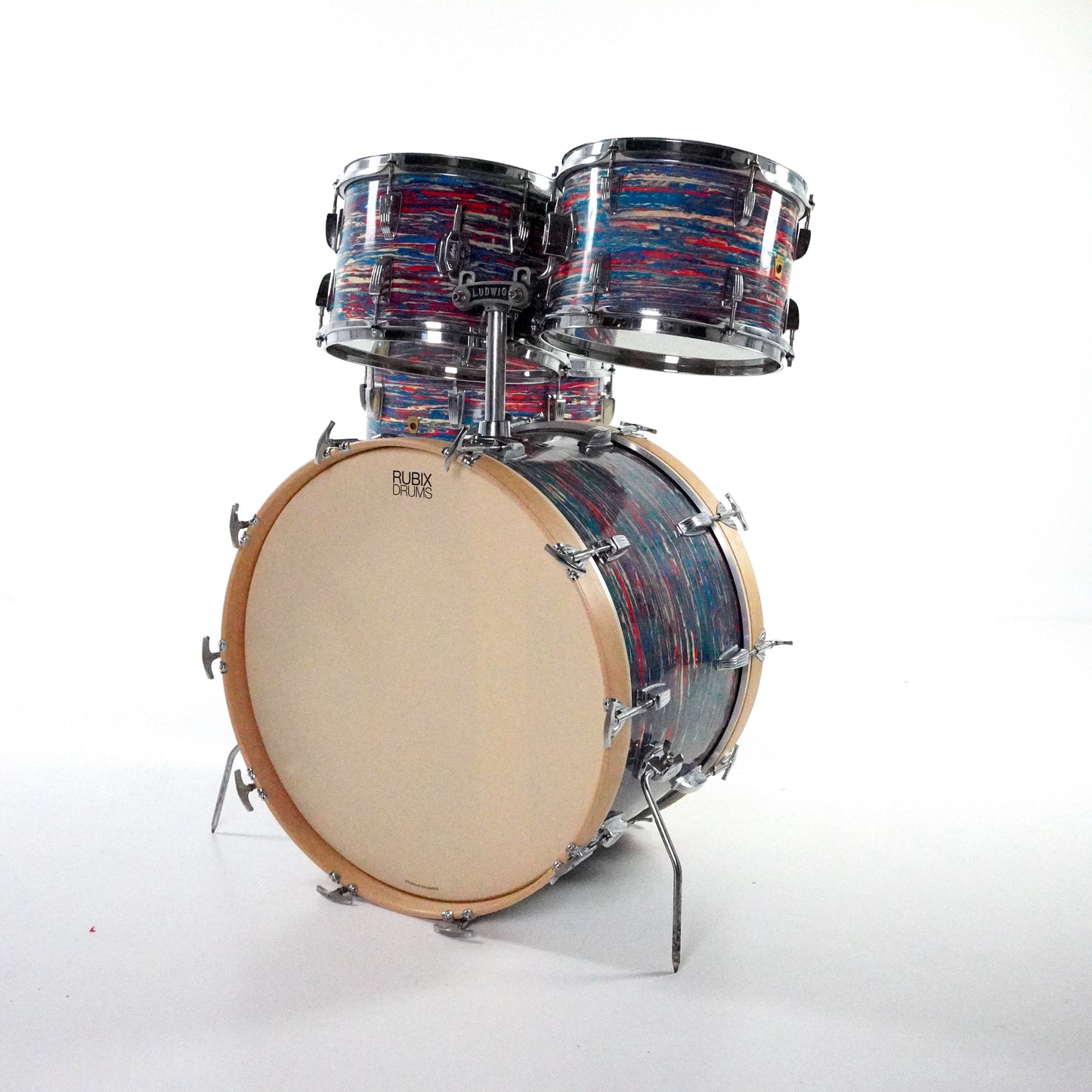 Ludwig 4-teiliges Set in Psychedelic Red 1971-1975 22,12,13,16