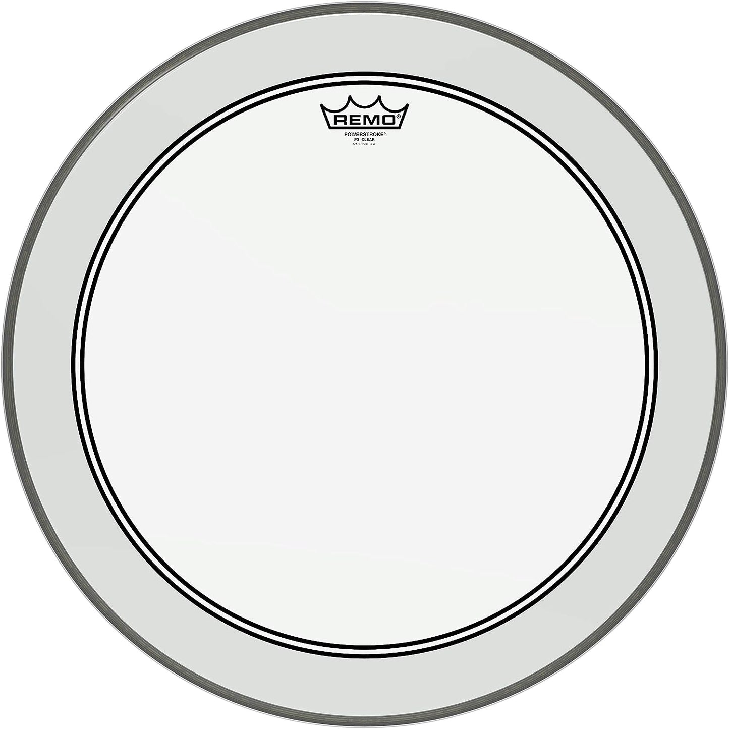 Peau de grosse caisse transparente Remo Powerstroke 3 (avec point blanc) - P3-13-C2
