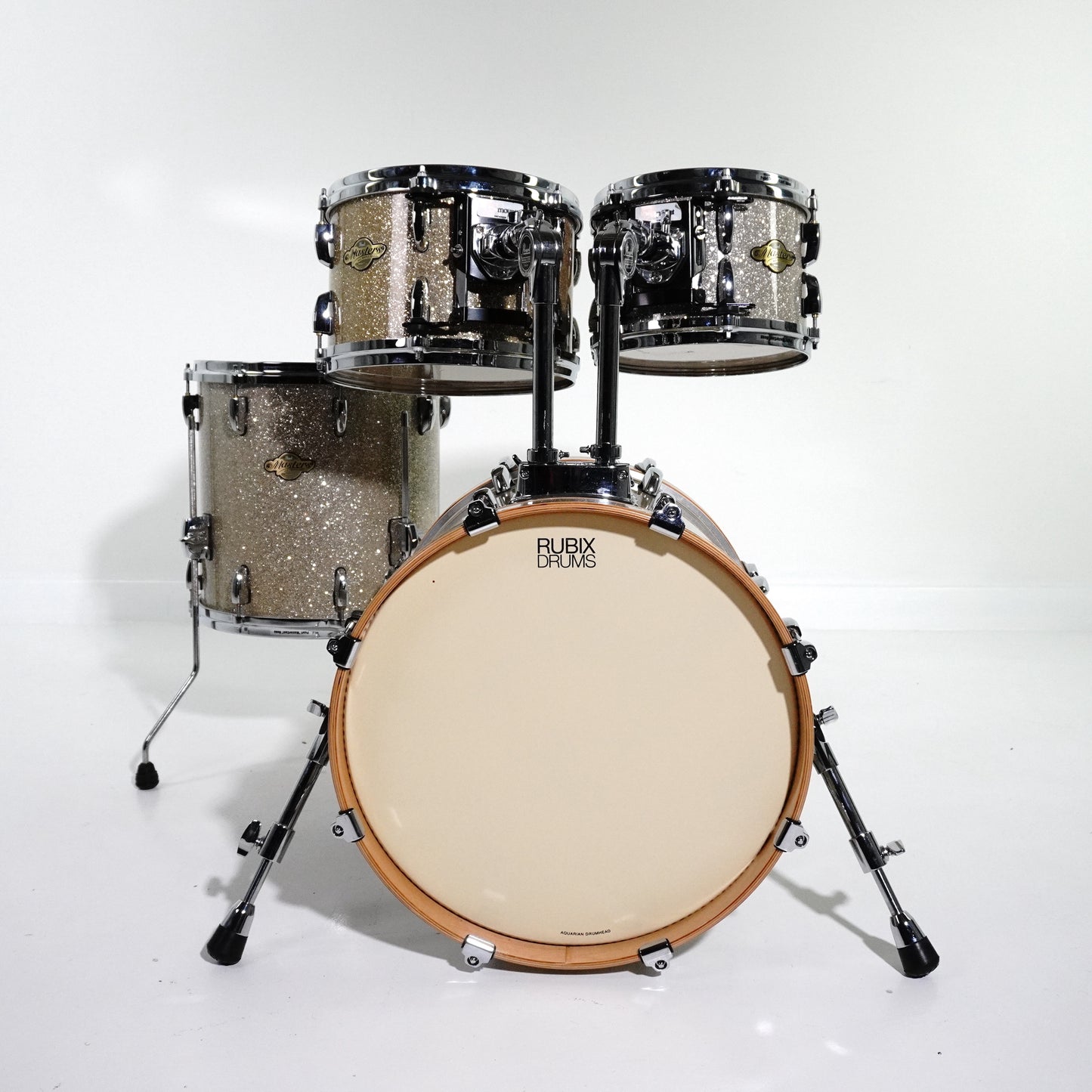 Pearl Masters Maple 4-Piece Drum Kit in Silver Sparkle 18,10,12,14