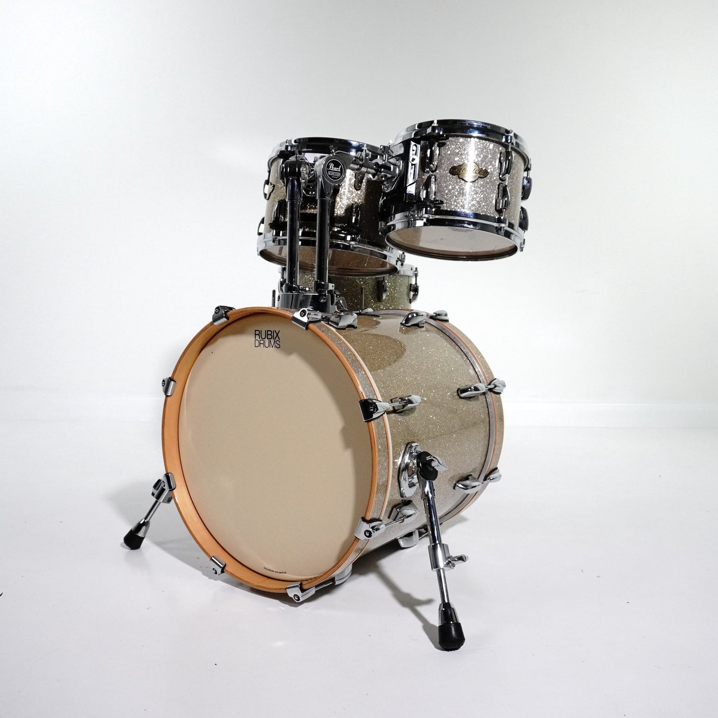 Pearl Masters Maple 4-Piece Drum Kit in Silver Sparkle 18,10,12,14