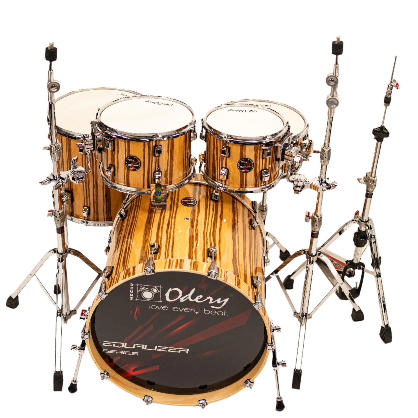 Odery - Equalizer Lacquer Series Drum Kit 22/10/12/14/16 in Pure Natural Trees + Hardware