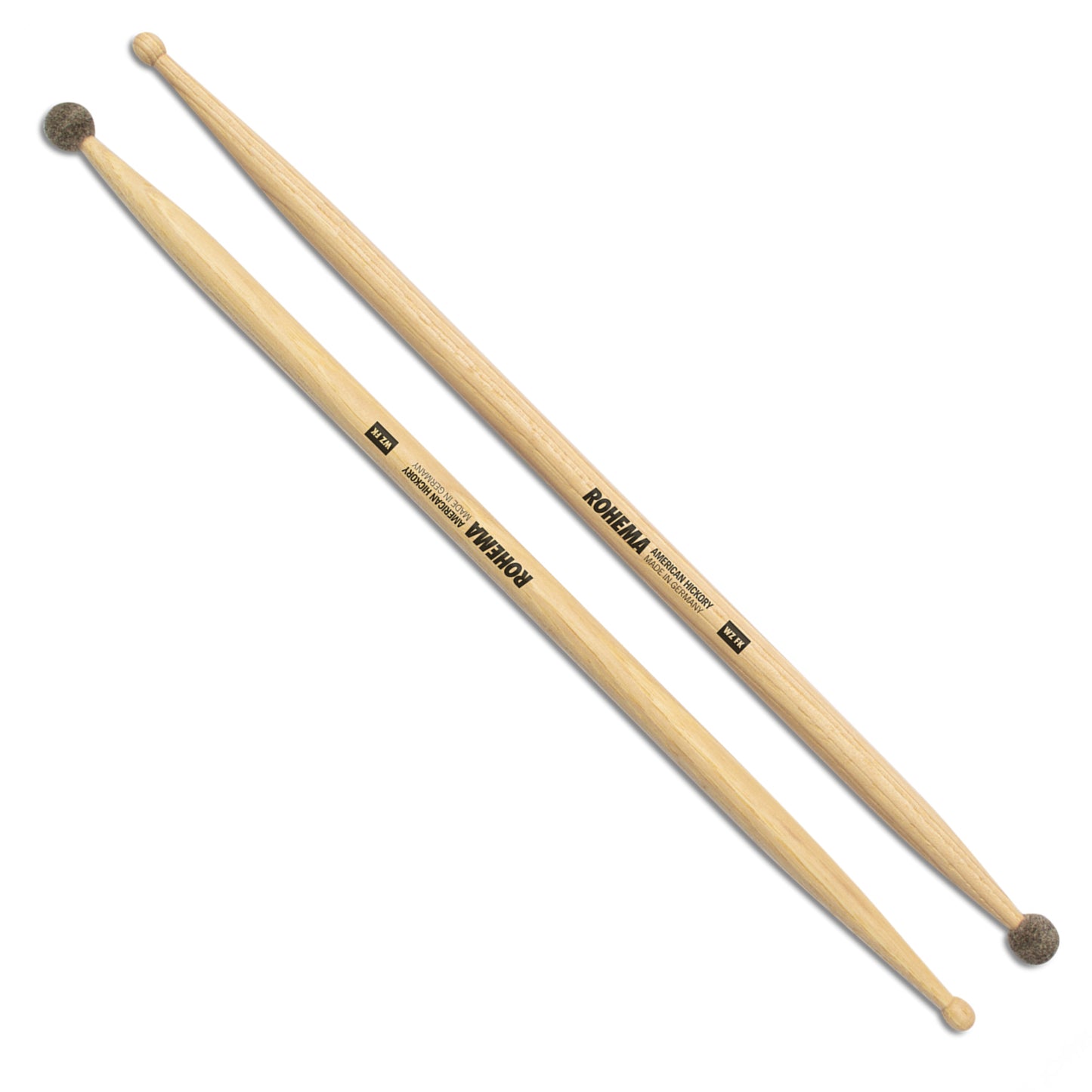 Baguettes de batterie Rohema Kombi WZ FK en feutre / Hickory - 613611
