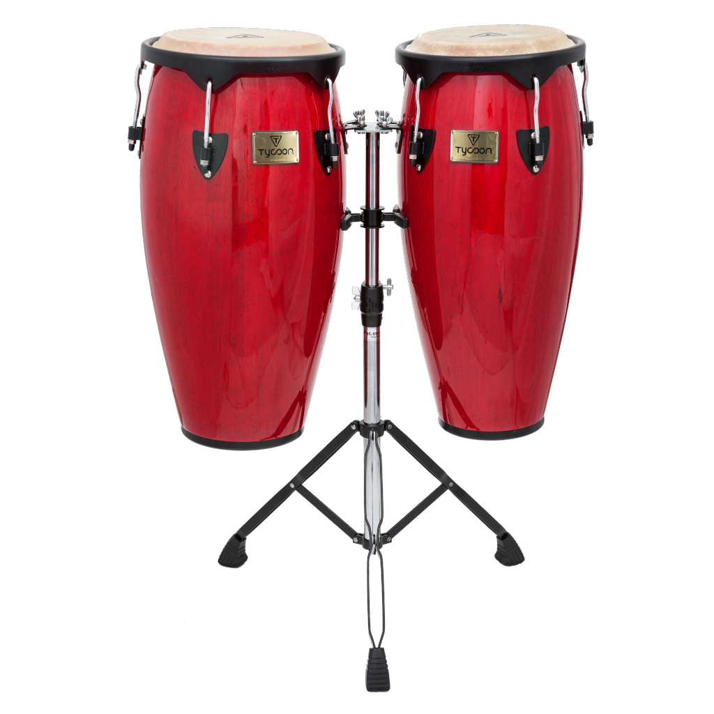 SUPREMO SERIES RED 10"&11" CONGAS WITH DOUBLE STAND