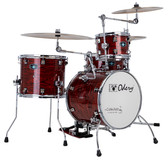 Odery - Cafe Jazz Drum Kit 16/10/13/14 in Bloody Tiger + Hardware PRE ORDER