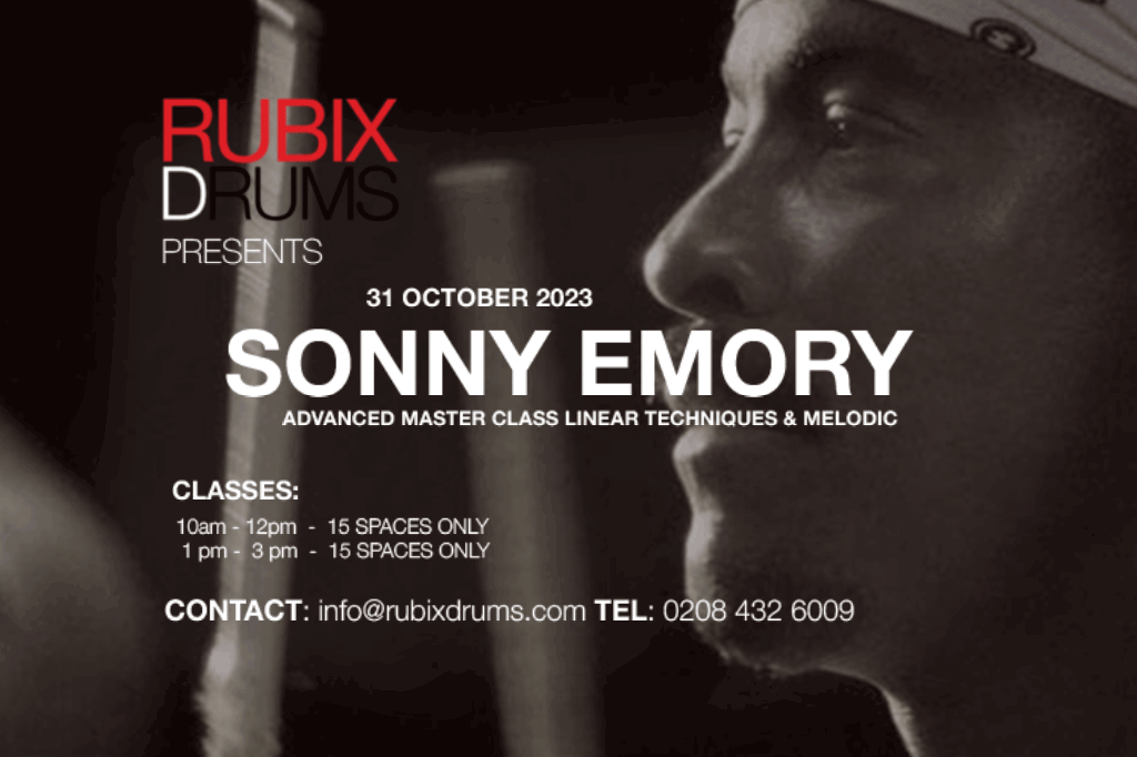 Rubix Drums présente : Sonny Emory- Masterclass : 31 octobre 2023