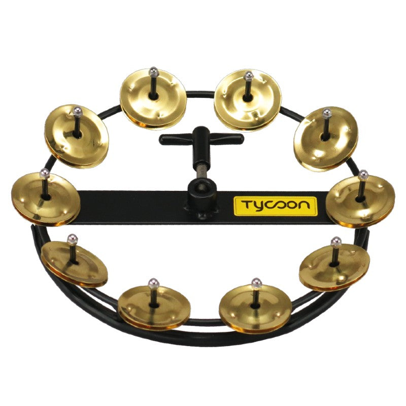 TYCOON LARGE HI-HAT TAMBOURINE - 10 PAIR BRASS JINGLES
