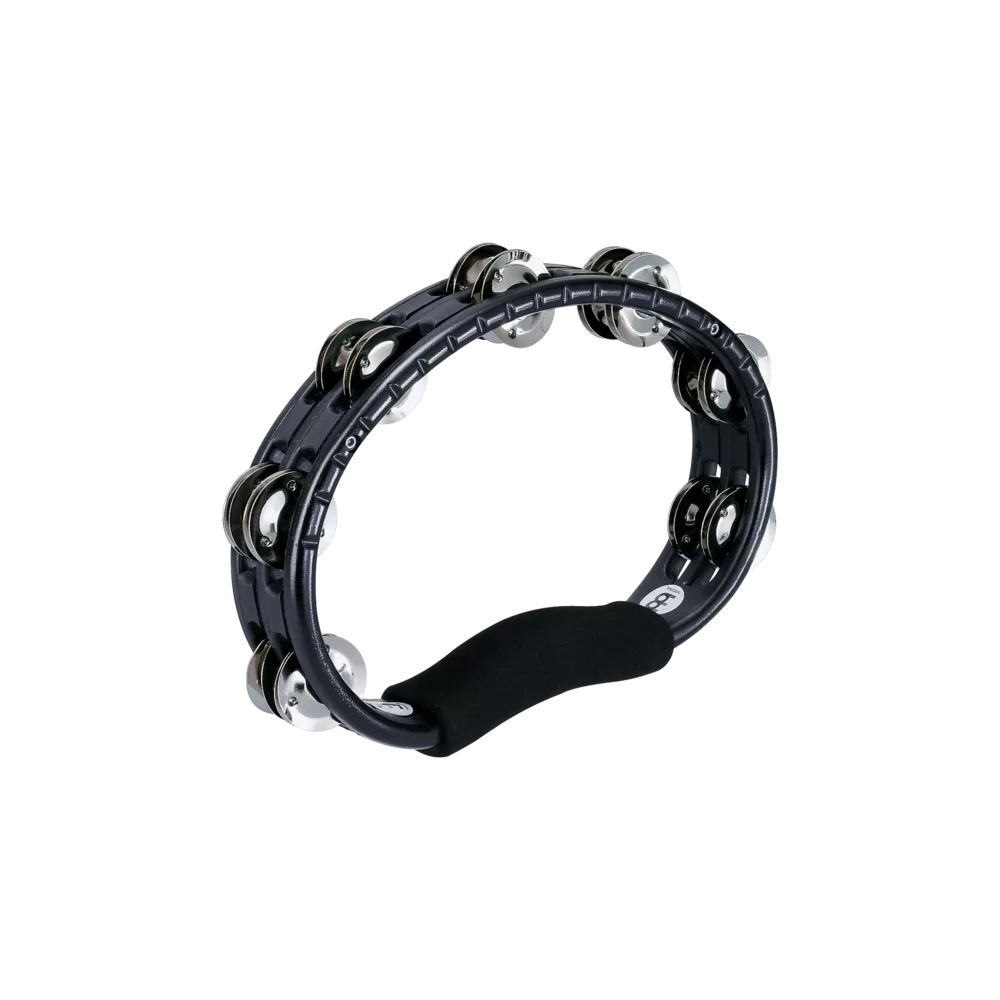 Meinl Hand Held ABS Tambourine, Double Row Nickle Plated Steel Jingles, Black