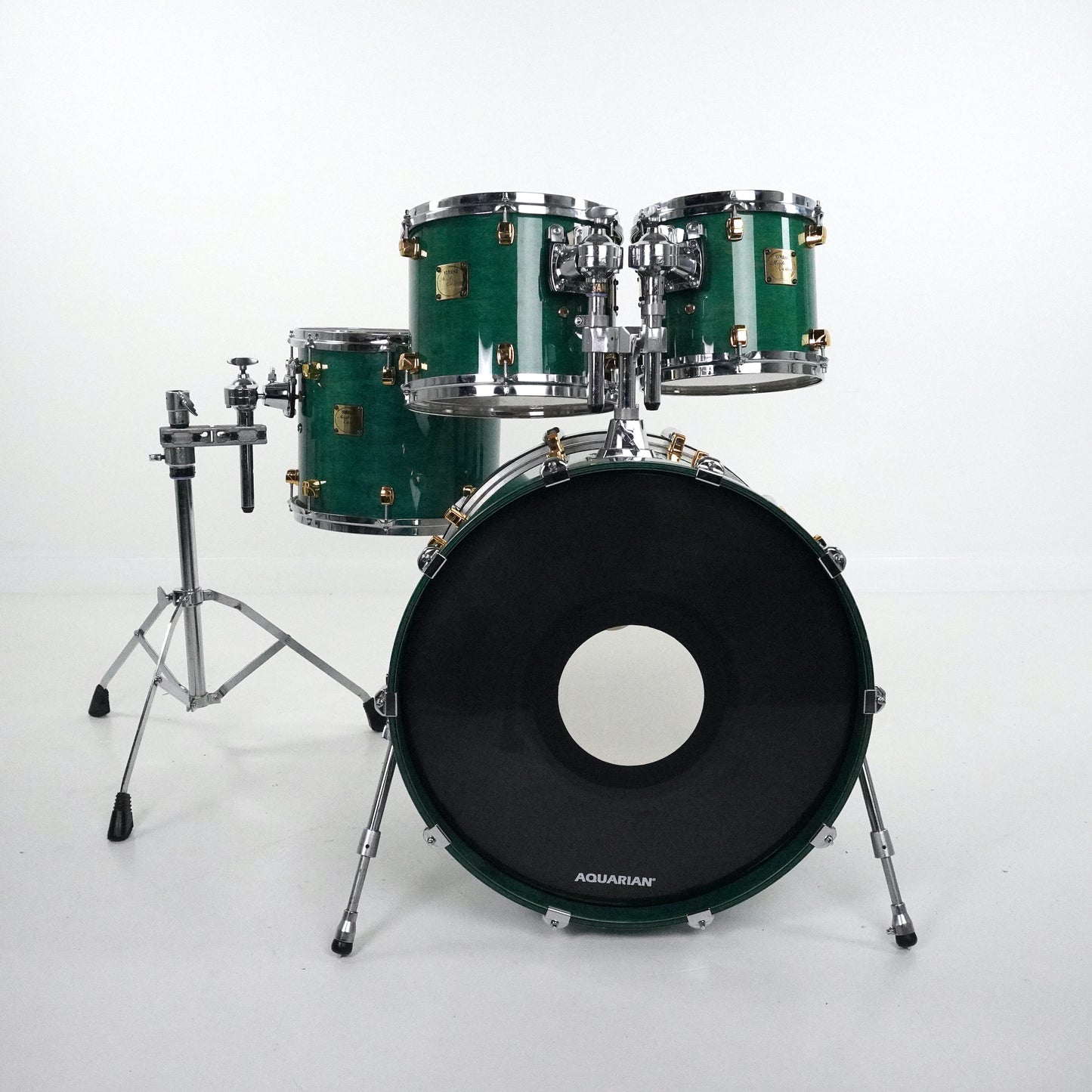 Yamaha 4-Piece Maple Custom Drum Kit in Emerald Green 22,10,12,14