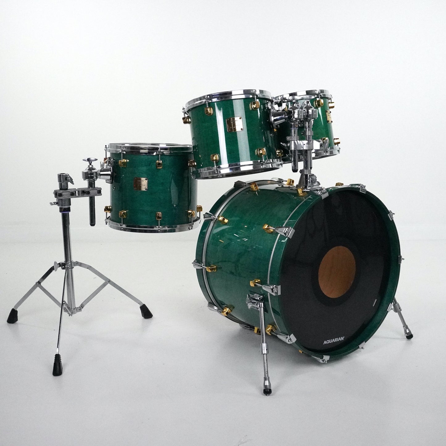 Yamaha 4-Piece Maple Custom Drum Kit in Emerald Green 22,10,12,14