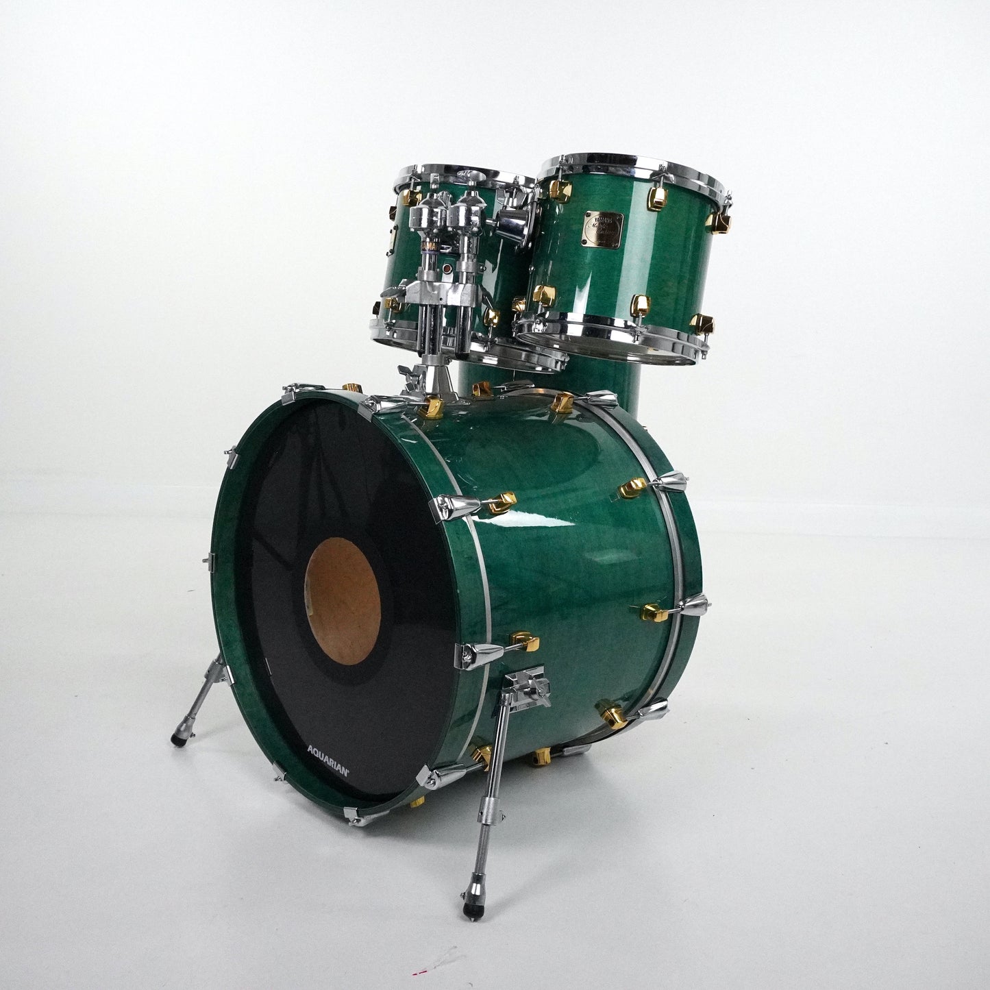 Yamaha 4-Piece Maple Custom Drum Kit in Emerald Green 22,10,12,14