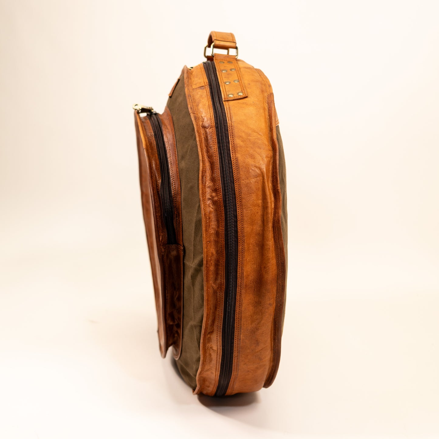 ZYN Luxury Cymbal Bag 23" Leather Canvas Cymbal Backpack/ Case