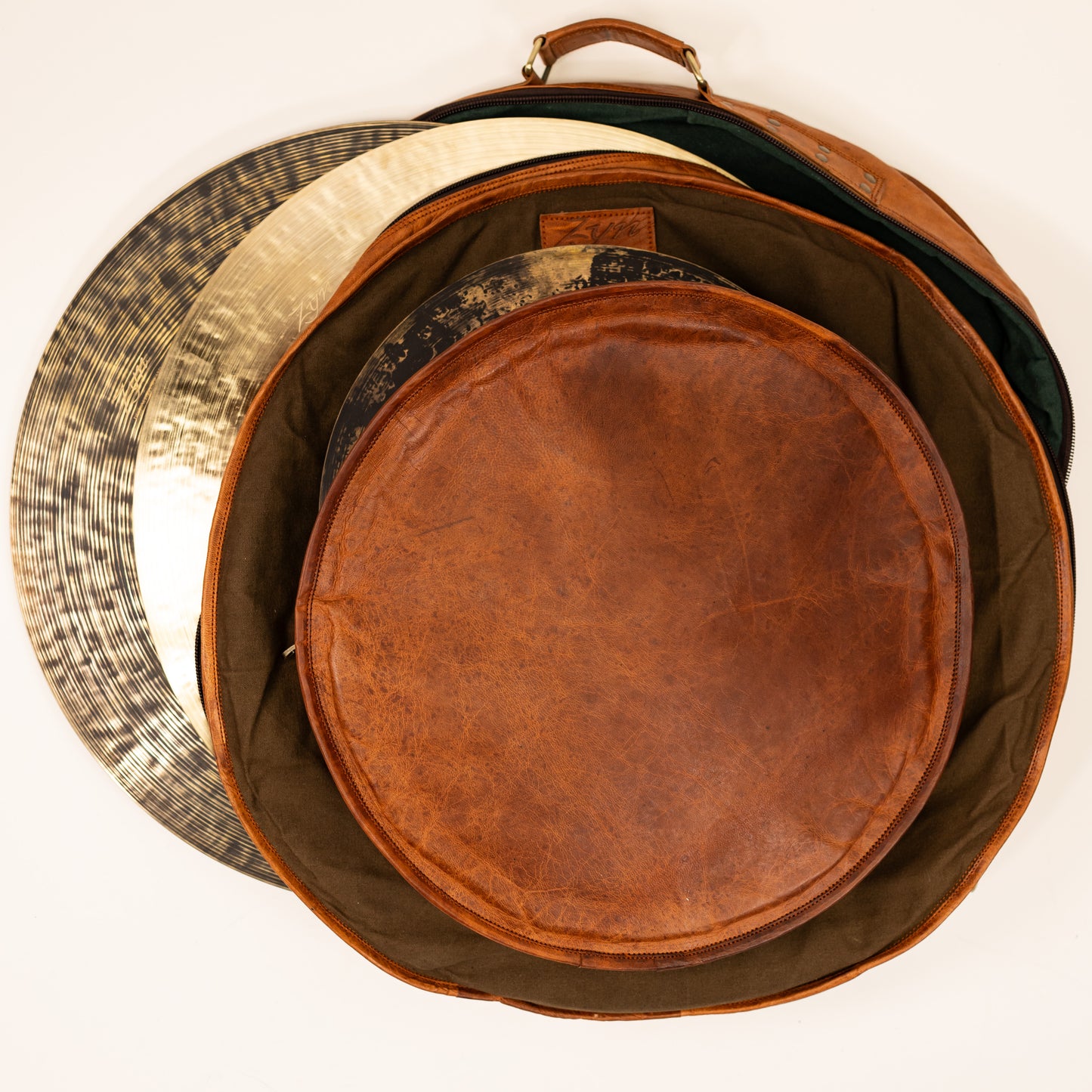 ZYN Luxury Cymbal Bag 23" Leather Canvas Cymbal Backpack/ Case