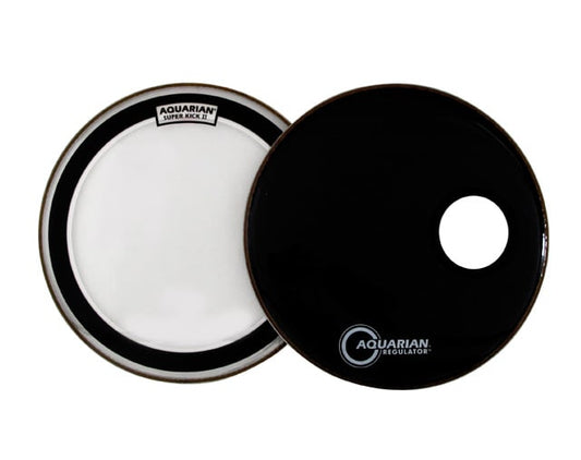 Aquarian 22" SuperKick 1 Clear/ White Regulator Ported Value Pack