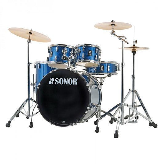 Sonor AQX 22'' 5pc Drum Kit w/Hardware, Blue Ocean Sparkle