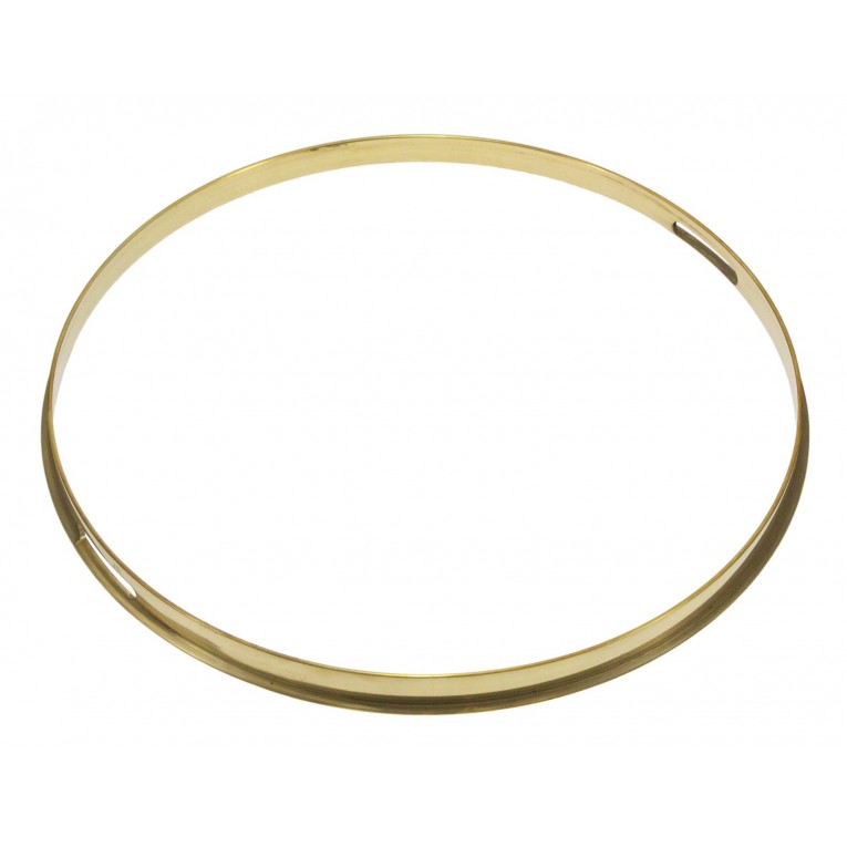SD 2,3 mm Trommelspannreifen aus Messing mit Einzelflansch (plattiertes Messing) – HSFB23-BR