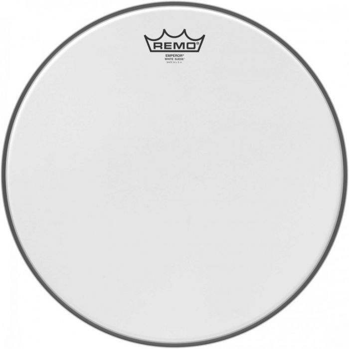Peau de batterie Remo Ambassador en daim blanc - BA-08-WS