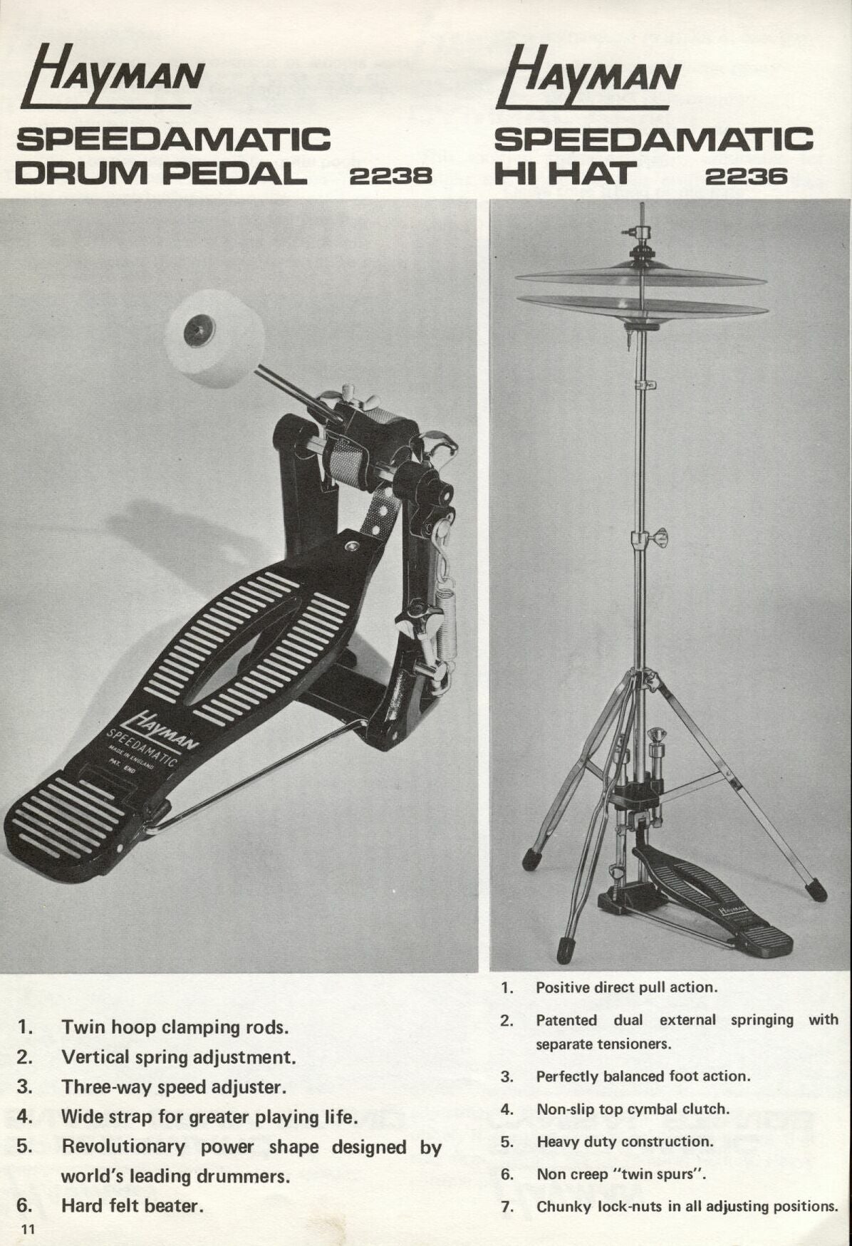 Hayman '2238' Speedmatic Vintage Bass Drum Pedal - 1972