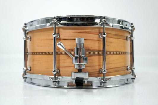 Evetts 14 x 6,5 Tasmanian Blackwood Snare Drum, Wurmlochahorn mit Diamant-Inlay