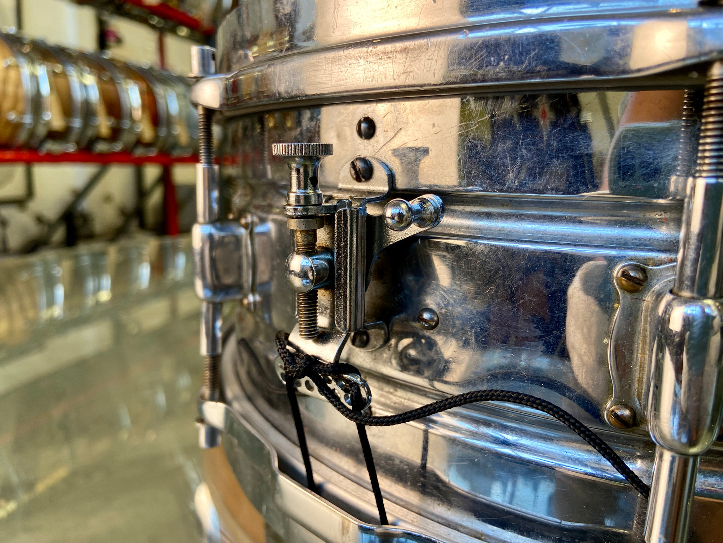 Leedy Elite Professional Model 14" x 5" Nickel Plated Brass Snare Drum - 1920's