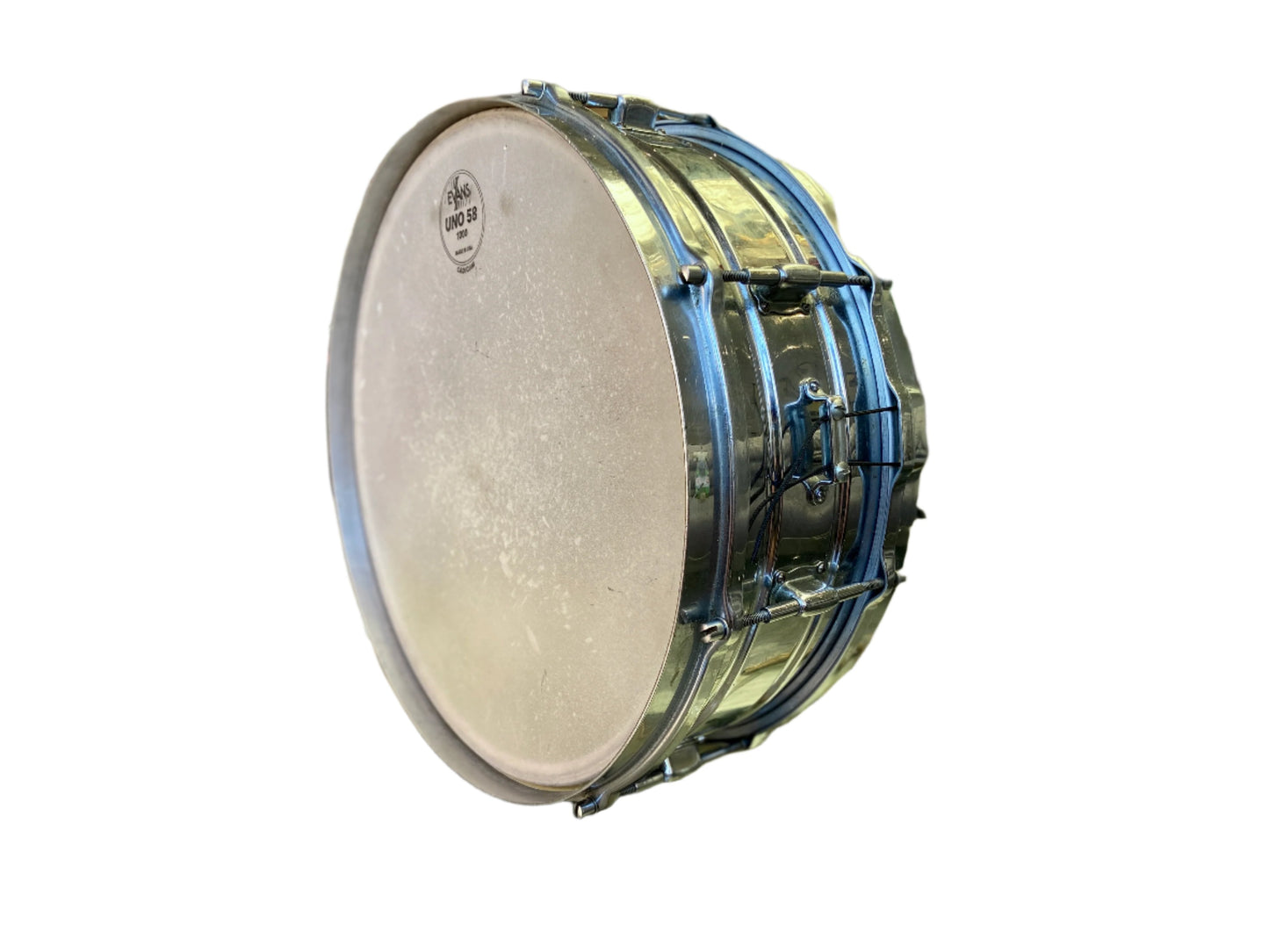 Leedy Elite Professional Model 14" x 5" Nickel Plated Brass Snare Drum - 1920's