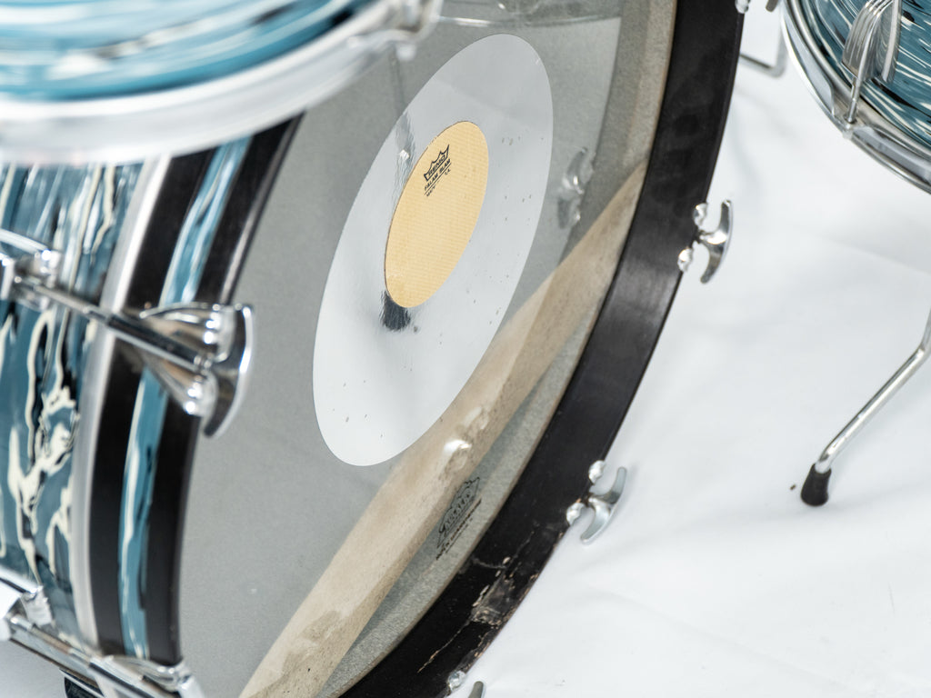 Ludwig 1976 „Big Beat / Hollywood“ 4-teiliges Set in „Bowling Ball“ Blue Oyster