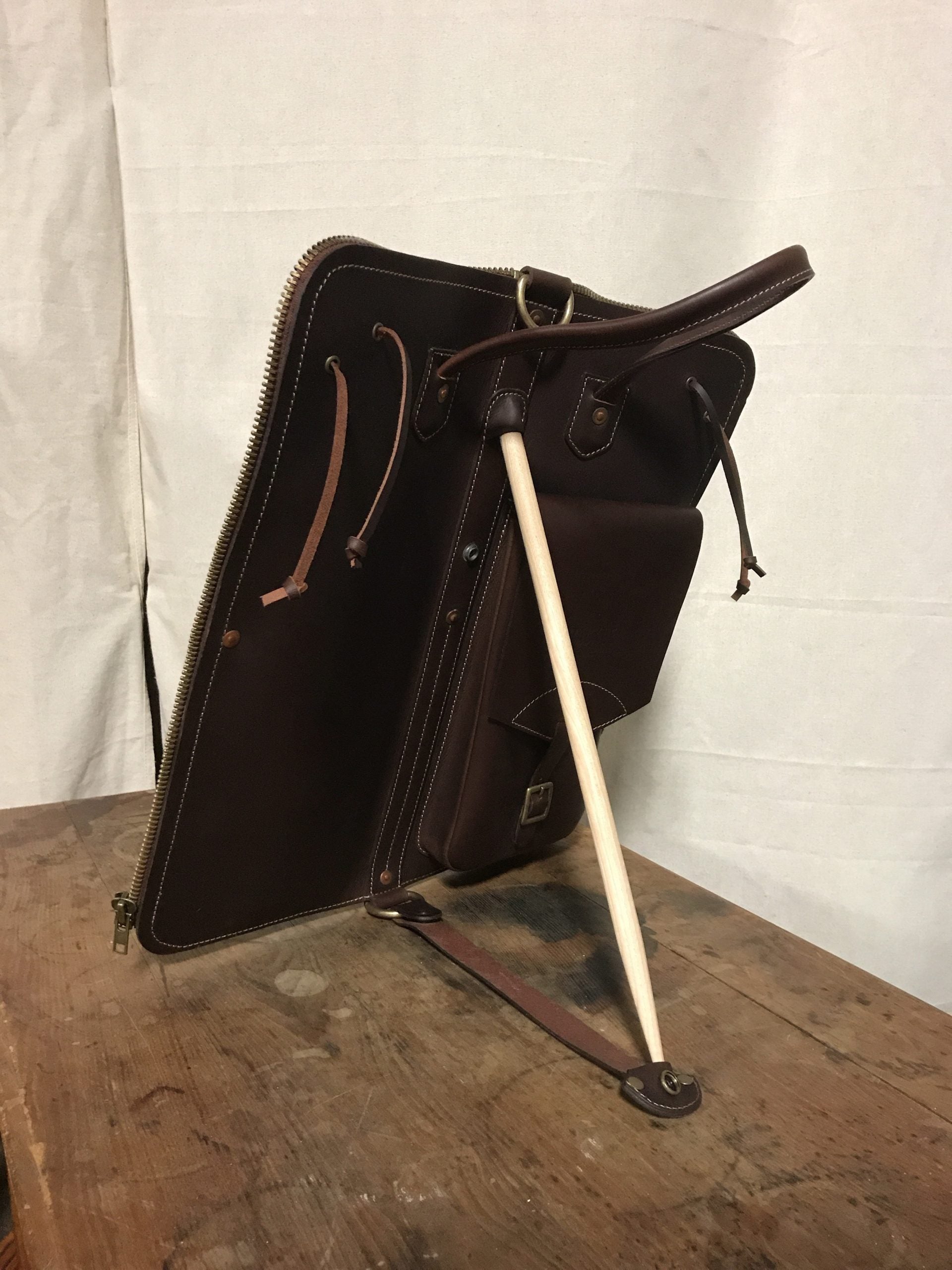 Tackle Leather Stick Case With Patented Stick Stand