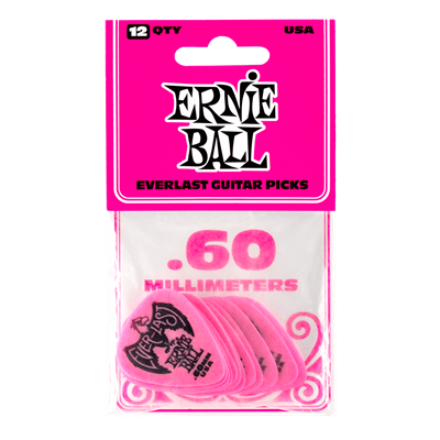 EB EVERLAST PICKS LOT DE 12 ROSE .60MM