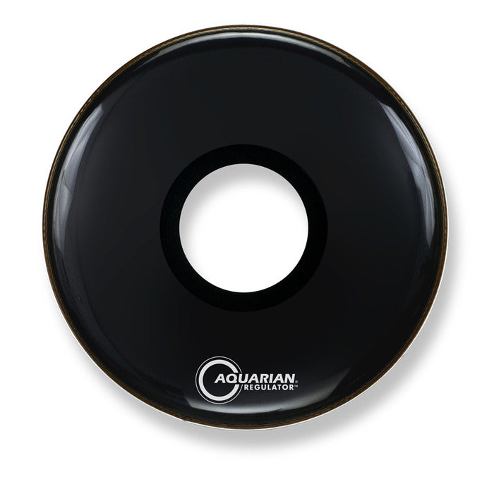 Aquarian Center Port Hole Black Bass Drum Head - PTCCBBK