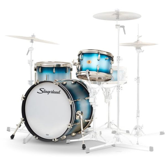 Slingerland 18" Radio King 3pc Kit BDP BLUE & SILVER LACQUER  SPRAY