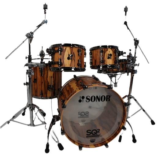 Sonor SQ2 20" Thin Drum Kit aus Buche, afrikanischer Marmor mit schwarzer Chromhardware