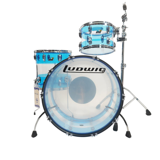 Ludwig Vistalite Fab 50th Anniversary Shell Drumkit - Blue Clear Blue